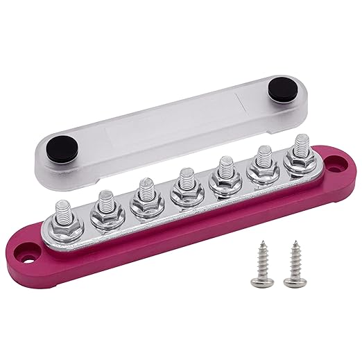 7 x M6 Studs Power Distribution Block Bus Bar 12V, Ampper 5.9" HD 150A Marine by Ampper