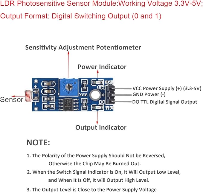 Gebildet 10pcs LDR Photosensitive Sensor Module 3 Pins 5MM Light Dependent - Image 4