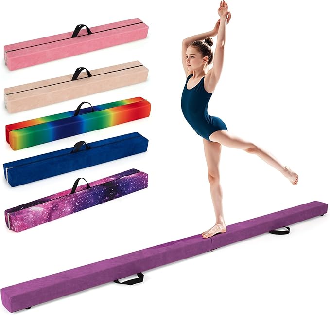 Giantex 7FT/8FT/9FT Balance Beam, Folding Gymnastics Beam w/Carry Handles by Giantex