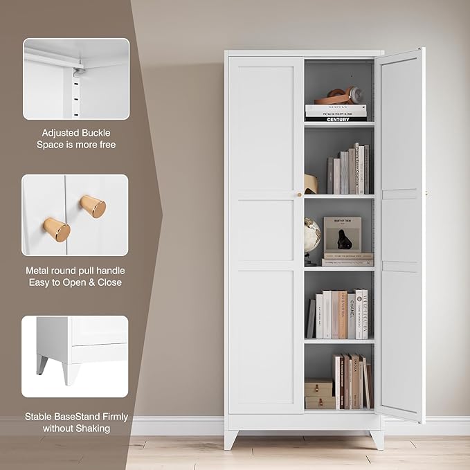 Yizosh Metal Pantry Cabinet, Cupboard - Image 6