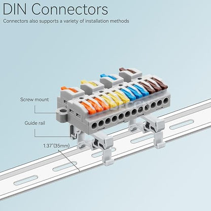 JANDECCN 4pcs DIN Rail Terminal Blocks, DIY Splicing Wire Connectors - Image 3