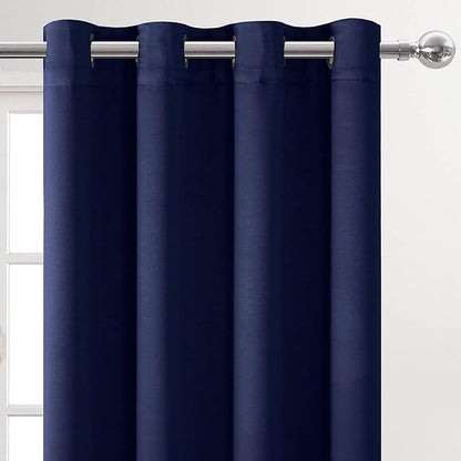 DWCN Navy Blue Room Darkening Blackout Curtains, Thermal Light Blocking Drapes - Image 8