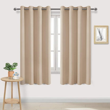 DWCN Beige Room Darkening Blackout Curtains, Thermal Light Blocking Drapes by DWCN