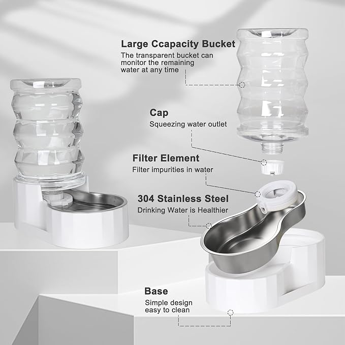 RIZZARI Automatic Gravity Pet Dispenser: 6.5L Large Capacity -No Power Needed - Image 3