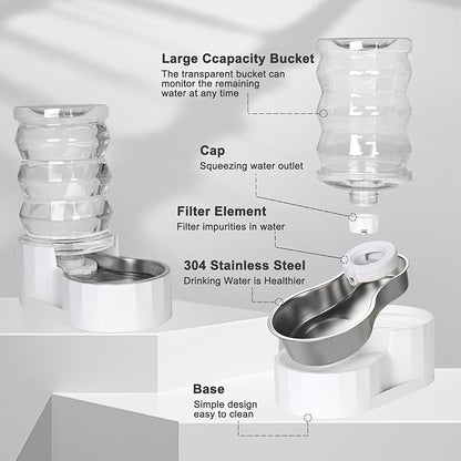 RIZZARI Automatic Gravity Pet Dispenser: 6.5L Large Capacity -No Power Needed - Image 3