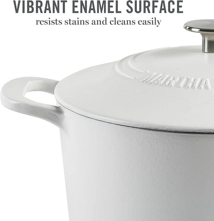 MARTHA STEWART Gatwick 7-Quart Enamel Cast Iron Dutch Oven Pot - Image 3