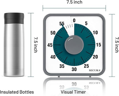 Secura 7.5 Inch Visual Timer, 60 Minute Visual Oversize Countdown Timer - Image 7