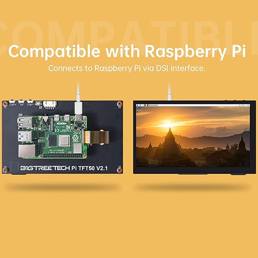 BIGTREETECH Upgrade PITFT50 V2.1 Graphic Smart Display DSI Interface 5 inch LCD - Image 3
