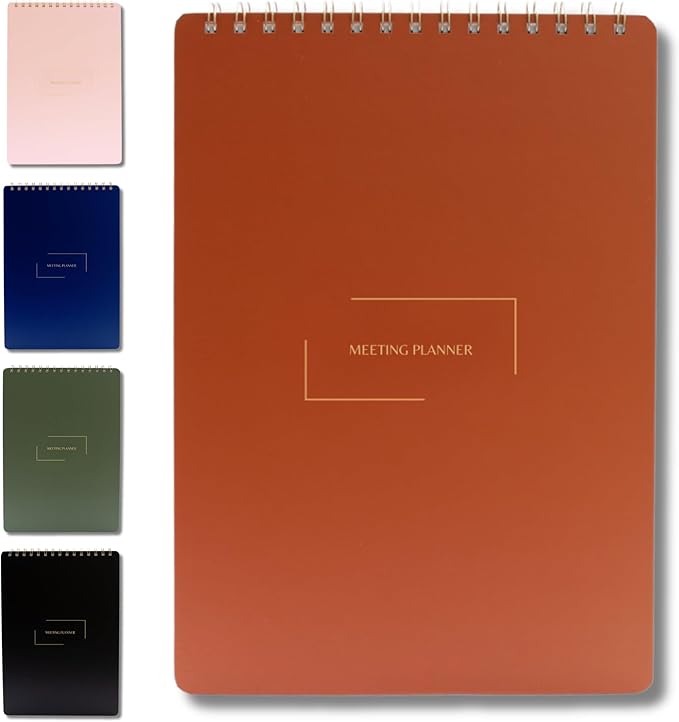 | Meeting Notebook for Work | 8.25" x 11.75" | Project Planner | Simple Design by MerelyHome