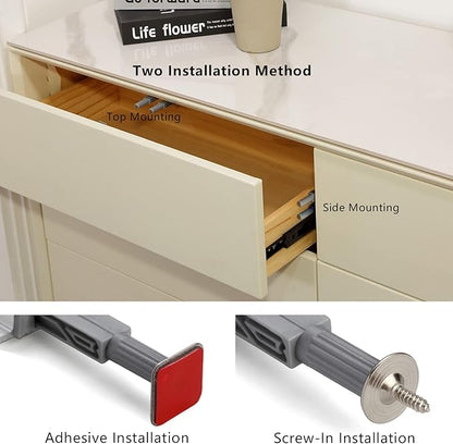 Double Push to Open Door Latch, 2 Pack Magnetic Push Latches, Adhesive Heavy - Image 3