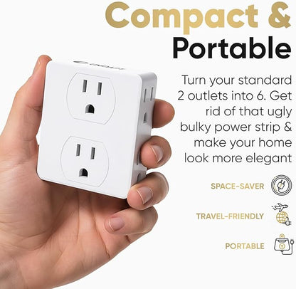 Multi Plug Outlet Splitter, Unidapt Multiple Outlets Extender Adapter - Image 4
