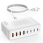 USB C Charger Block, 200W GaN 8 Port USB C Charging Station USB Hub Block Cube by Fitquipment