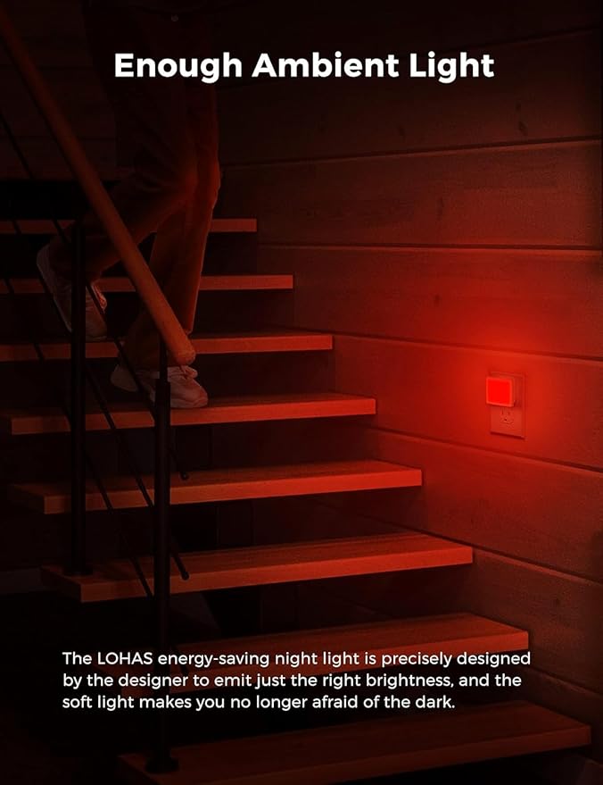 L LOHAS LED Red Night Lights Plug into Wall 6-Pack, 0.3W Plug in Night Light - Image 4