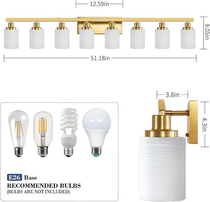 DIKAIDA 52inch Gold Bathroom Light Fixtures, Modern Bathroom Vanity Light - Image 3