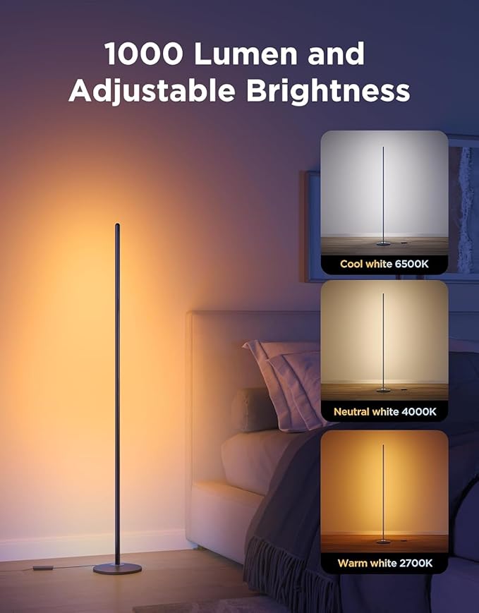 Govee RGBIC Floor Lamp Basic, LED Corner Lamp Works - Image 8