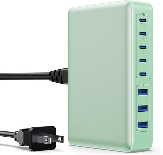 USB C Charger 300W USB C Charger Block 8-Ports GaN IV Fast Charging Station by APHUWJ