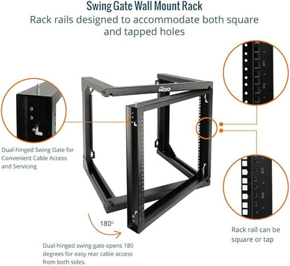Tecmojo 9U Wall Mount Rack, Server Rack, Open Frame Server Rack, Network Rack - Image 3