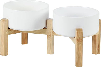 Ceramic Raised Double Bowls Set by Havniva