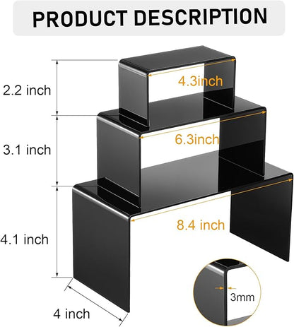 Chuangdi 2 Sets Acrylic Display Risers, Product Stand, Jewelry Display Riser - Image 2