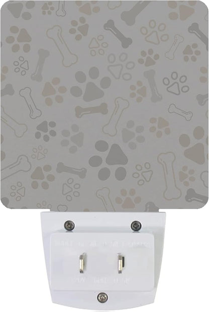 Smoaffly Dog Cat Paw Print Bones Night Light Plug-in LED Nightlights Auto - Image 3