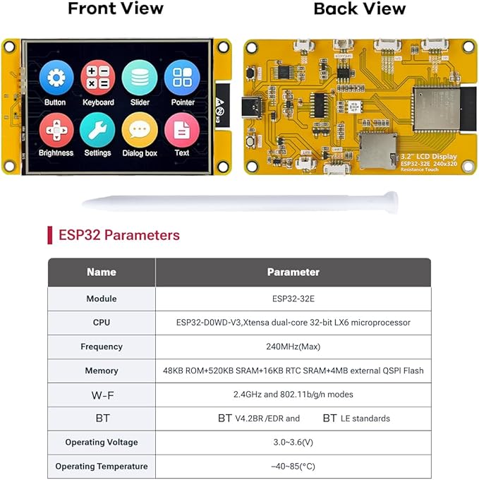 Hosyond 3.2'' ESP32 LCD Display Resistive Touchscreen - Image 2