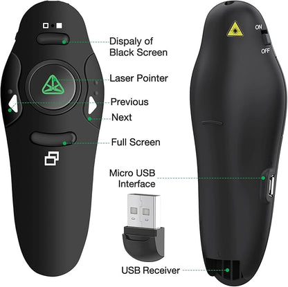 Rechargeable Presentation Clicker Wireless Presenter Remote USB Control - Image 8