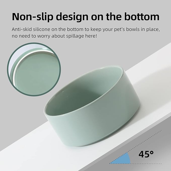 Ceramic 7.3inch Raised Dog Bowl Set, Elevated - Image 3