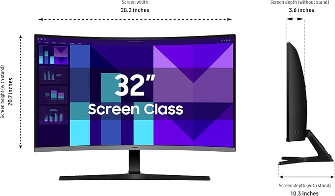 Samsung 32-inch S3 FHD 100Hz Curved Monitor, Game Mode, Eye Saver Mode - Image 3