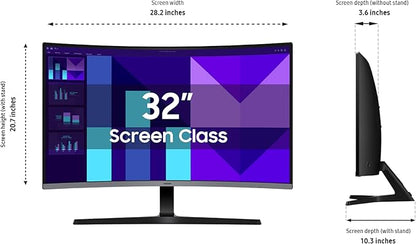 Samsung 32-inch S3 FHD 100Hz Curved Monitor, Game Mode, Eye Saver Mode - Image 3