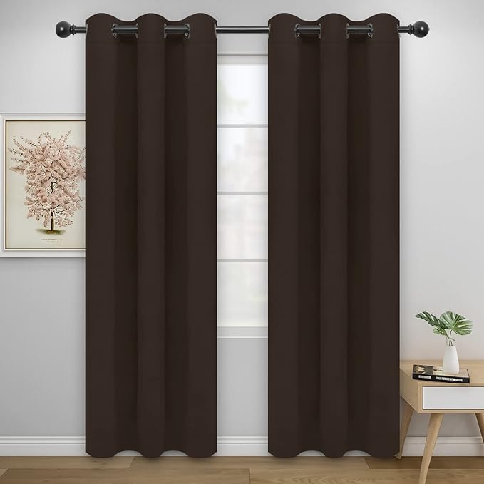 Easy-Going Blackout Curtains for Bedroom, Solid Thermal Insulated Grommet and by Easy-Going