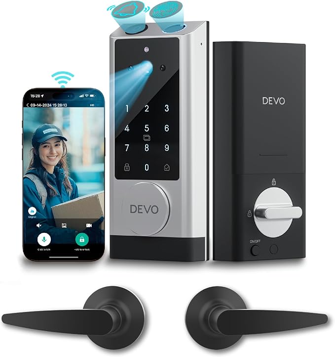Devo G1 Video Smart Lock with Camera&Doorbell, 6-in-1 Keyless Entry Door Lock by DEVO