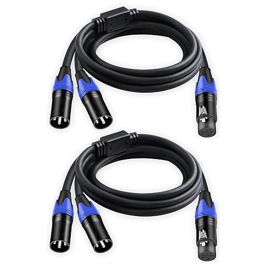 Seefeful XLR Splitter Cable, 1 XLR Female to 2 Male Patch Y Cable Balanced by Seefeful