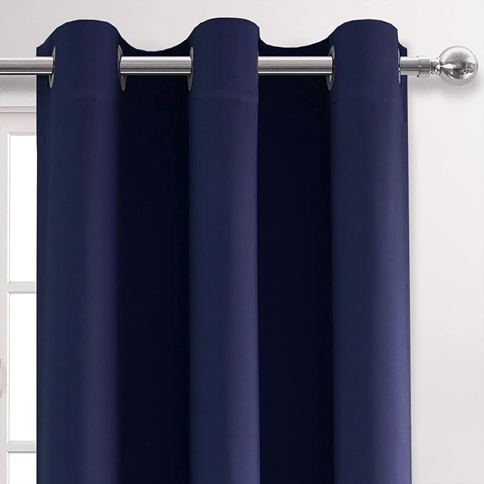 DWCN Navy Blue Blackout Curtains Blocking Light Room Darkening Thermal - Image 4