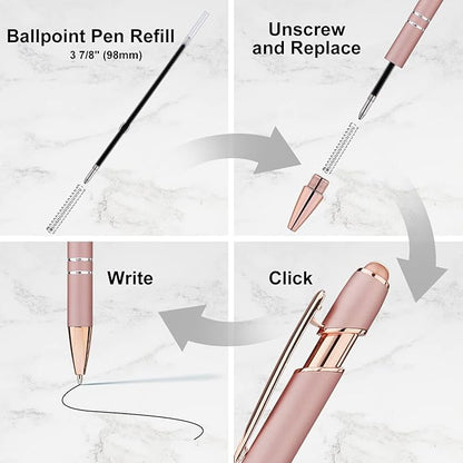 LINFANC 12 Pack Rose Gold Ballpoint Pen - Image 3