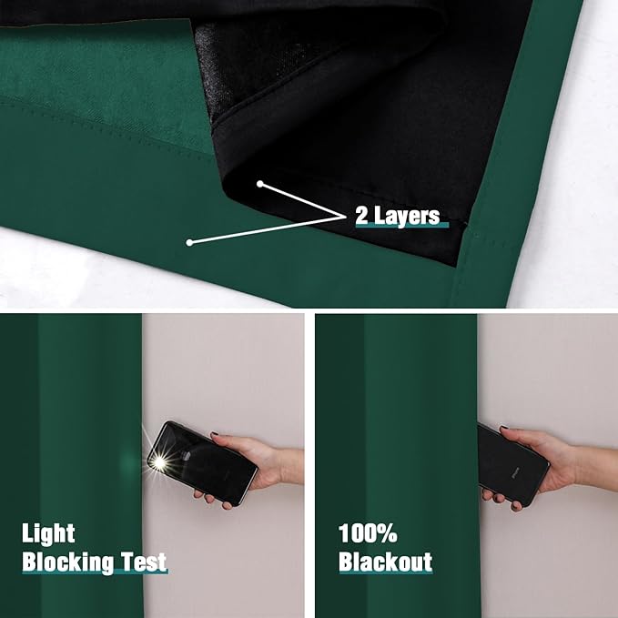 ChrisDowa 100% Blackout Curtains 108 inch Long - Image 4