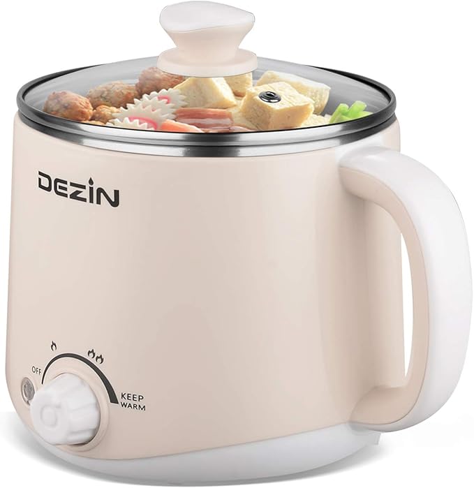 Dezin Electric Pot, 1.6L Ramen Cooker, Hot Pot Electric Stainless Steel by DEZIN