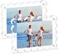 Scalloped Magnetic Picture Frame 4x6 Inch-2Pack Photo Frames | Clear frame,20mm Thick Double-Sided Magnet Design, Horizontal/Vertical Stand,Trendy Desktop Display for Home/Office Decor