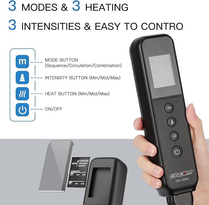 CINCOM Leg Massager with Heat and Compression, 3-in-1 Foot Calf & Thigh Massager - Image 5