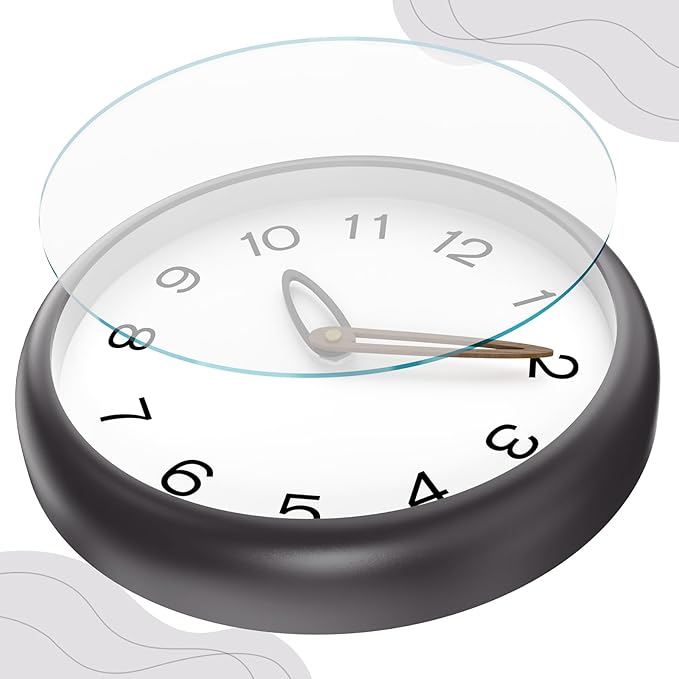 lanktoo Modern Wall Clock, Battery Operated, Tempered Glass, Bathroom - Image 2