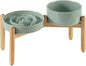 Ceramic 1.2 Cup Raised Slow Feeder Dog Bowl Set, Elevated 6.1inch Bowl and by Havniva