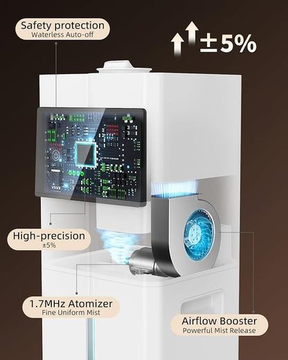 Cool Mist Humidifiers for Bedroom, Ultrasonic 2.4Gal 9L Quiet Top-Fill - Image 6