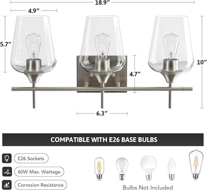 VONLUCE Bathroom Vanity Light, 3 Light Bathroom Light Fixture Over Mirror - Image 5