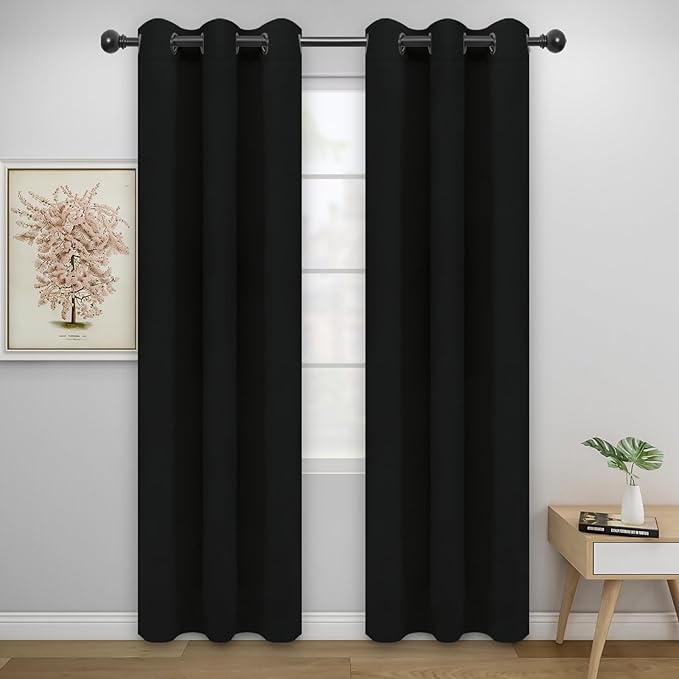 Easy-Going Blackout Curtains for Bedroom, Solid Thermal Insulated Grommet and by Easy-Going