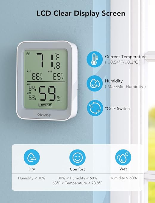 Govee Indoor Hygrometer Thermometer 3 Pack, Notification Alert - Image 3