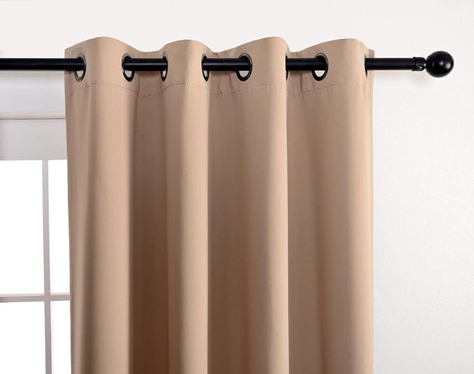 MIUCO Room Darkening Soild Grommet Blackout Curtains Panels - Image 6