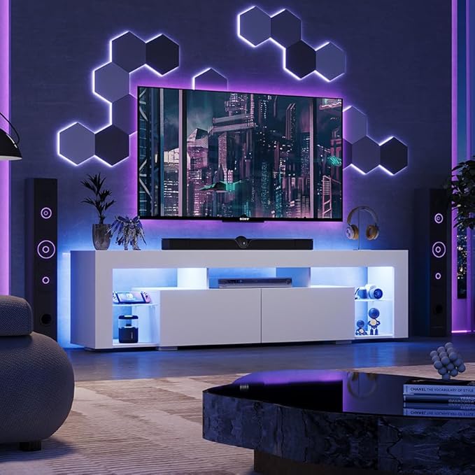 WLIVE TV Stand for 65 to 70 Inch TV, Modern Entertainment Center - Image 3
