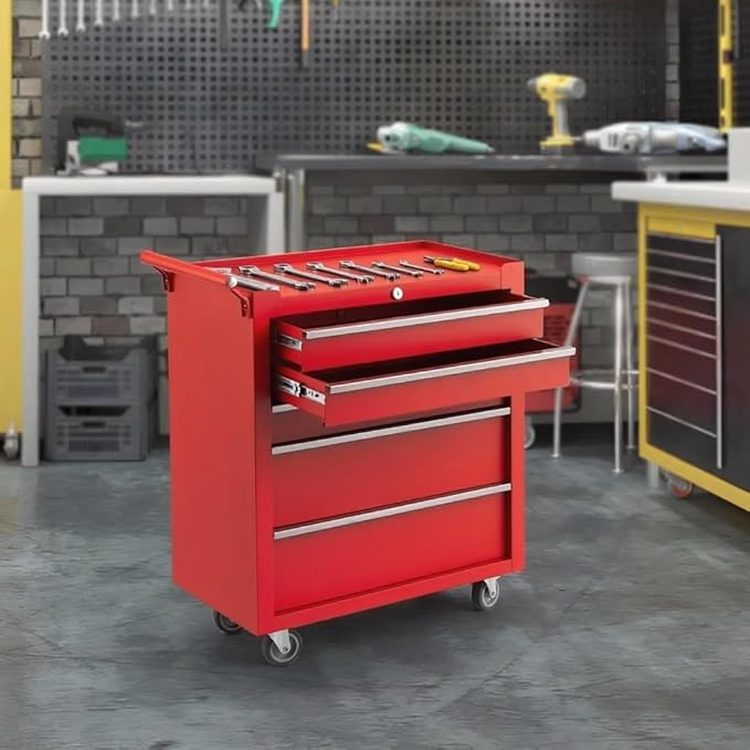 IDEALHOUSE Rolling Tool Chest, 5 Drawers Tool Storage Cabinet, Toolbox - Image 2