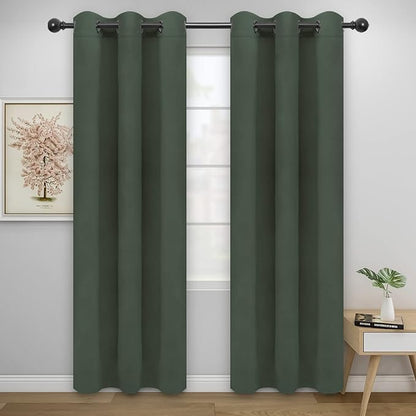 Easy-Going Blackout Curtains for Bedroom, Solid Thermal Insulated Grommet and by Easy-Going