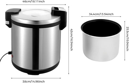 24.3qt/23L Commercial Rice Warmer, 110W Electric Adjustable Temperature Soup - Image 8