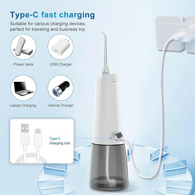 JNGOODS Cordless Water Dental Flosser Oral irrigator, JNGOODS 300ml - Image 5